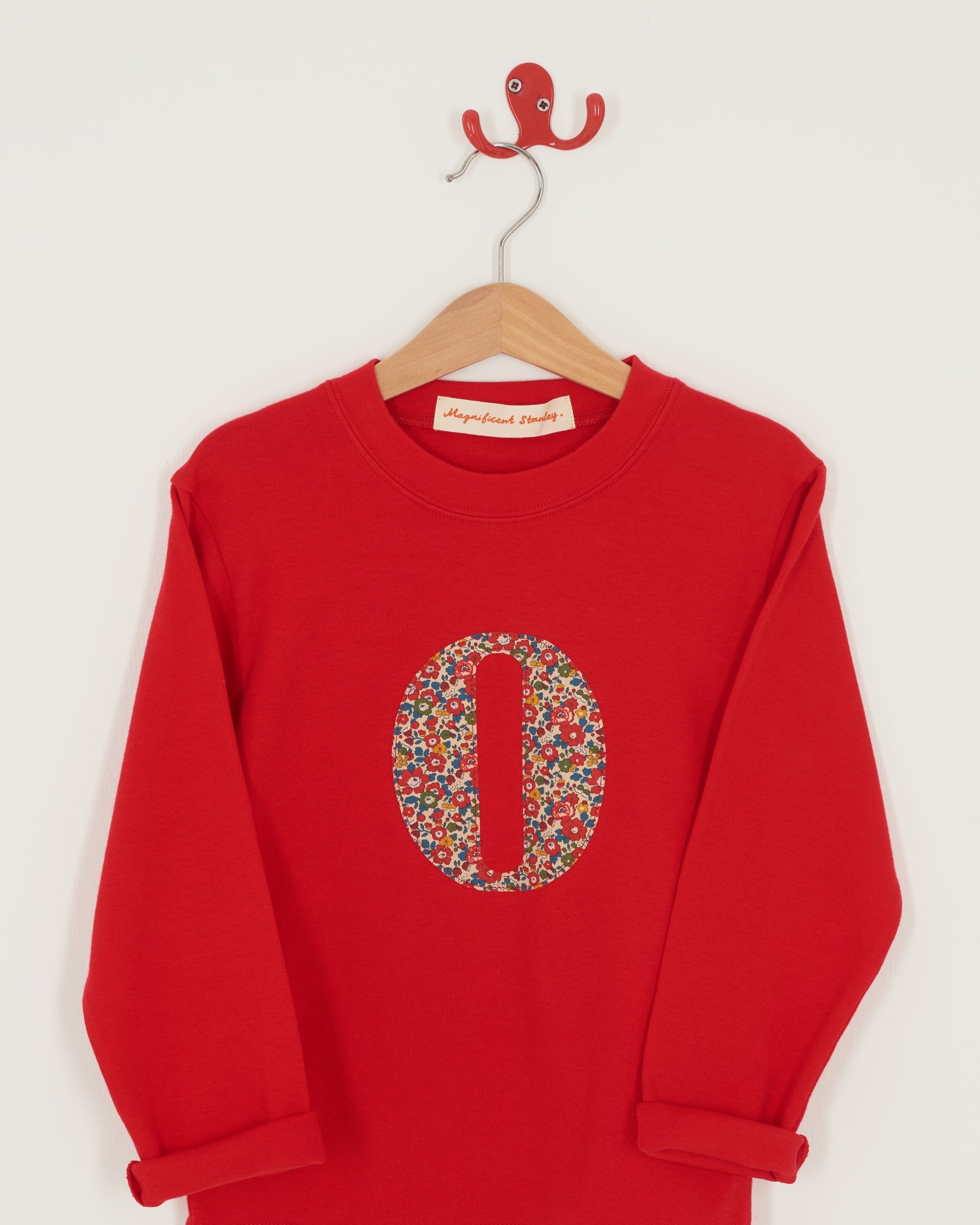 Magnificent Stanley Tee Personalised Red T-Shirt in Betsy Ann Liberty Print