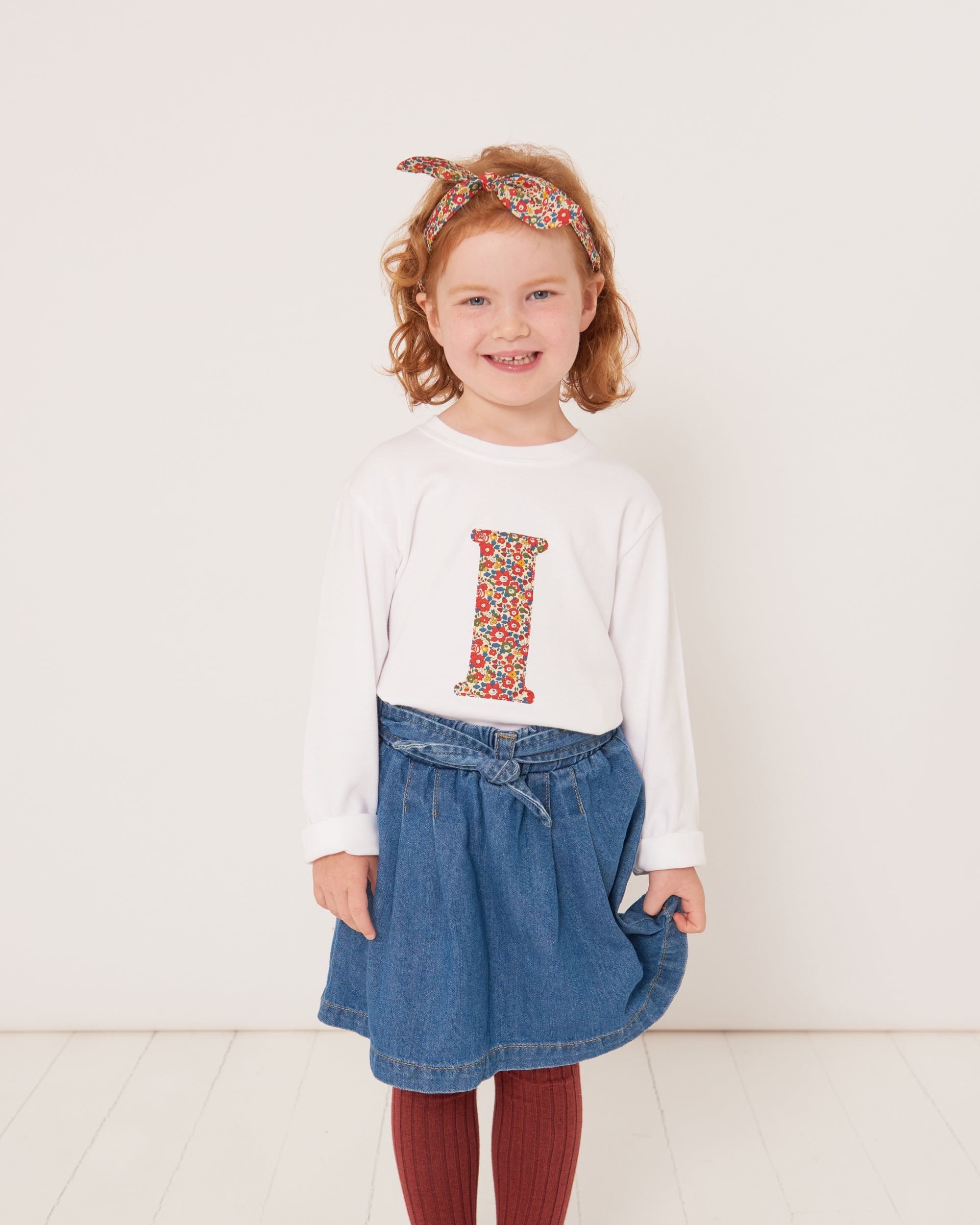 Magnificent Stanley Tee Personalised White T-Shirt in Betsy Ann Liberty Print