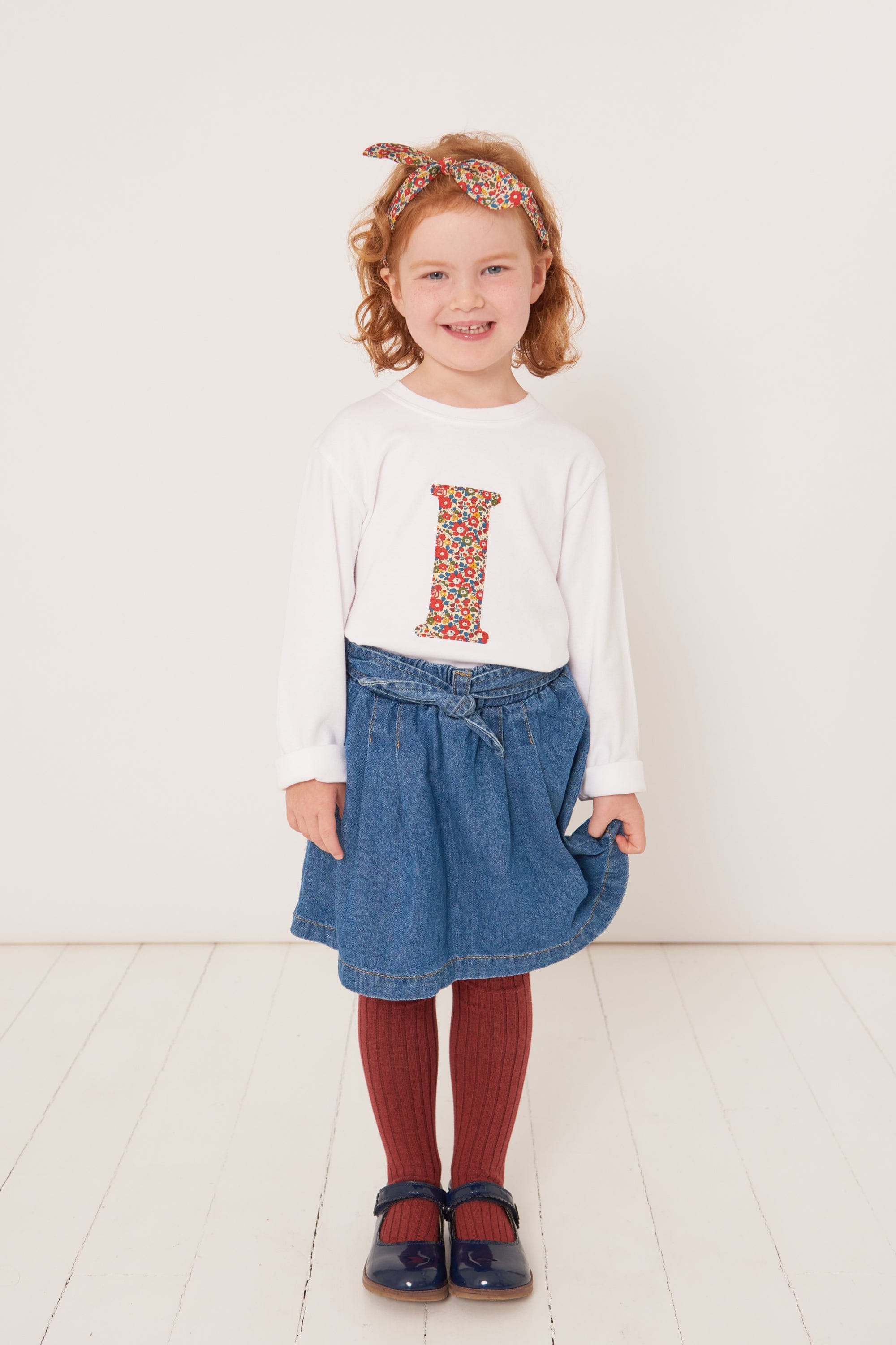 Magnificent Stanley Tee Personalised White T-Shirt in Betsy Ann Liberty Print