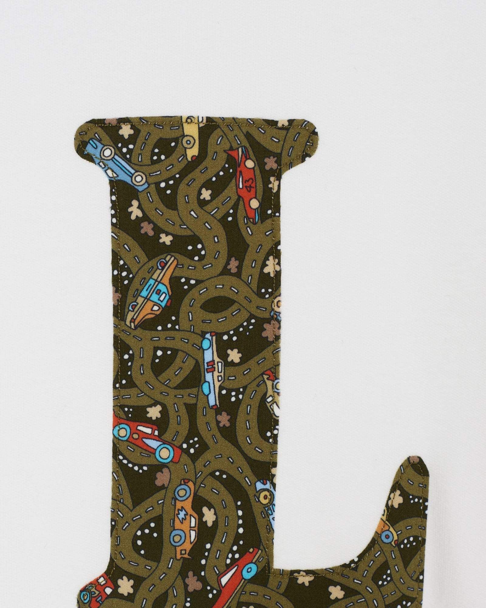 Magnificent Stanley Tee Personalised White T-Shirt in Hackney Road Green Liberty Print