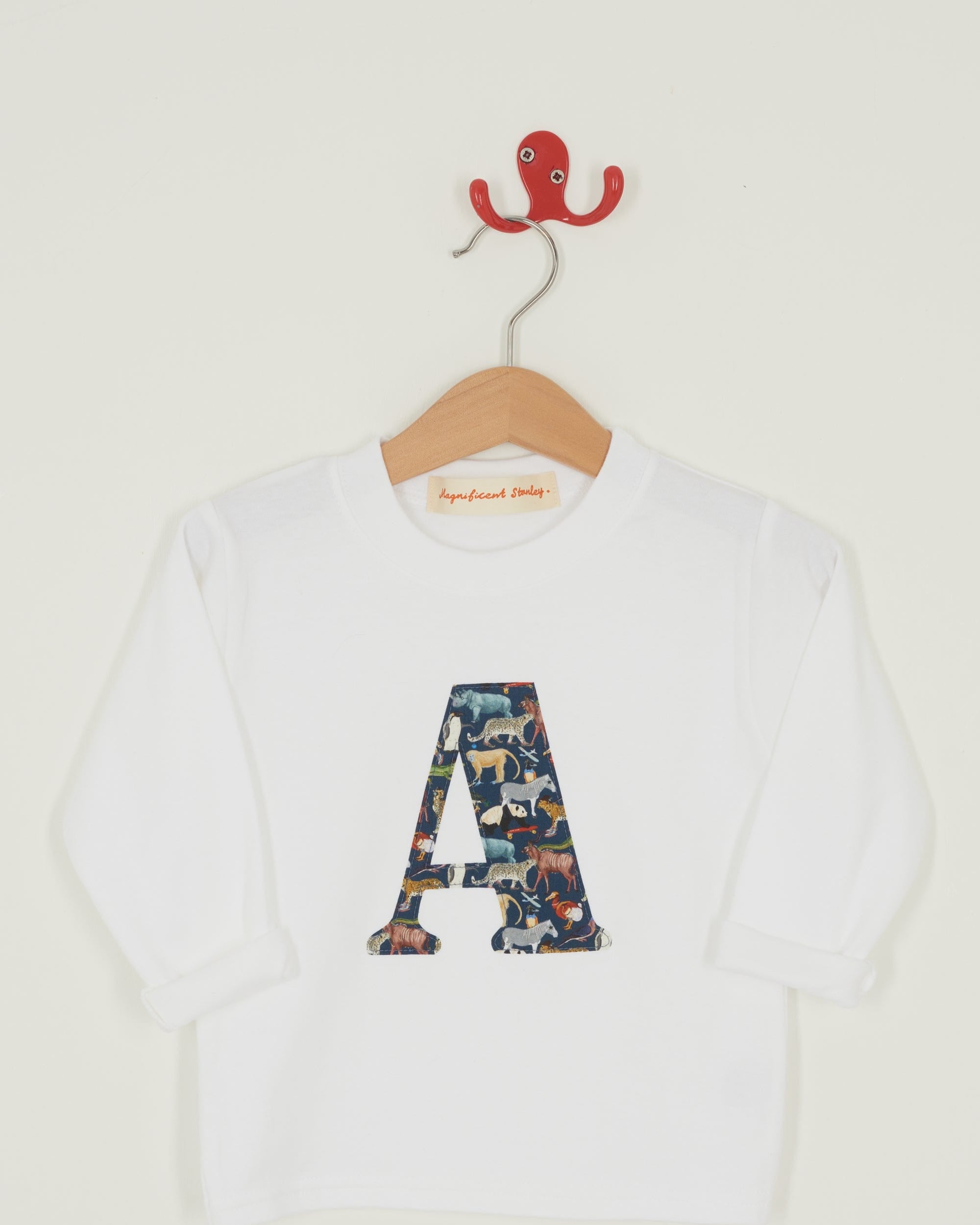 Magnificent Stanley Tee Personalised White T-Shirt in Quey 2 Liberty Print