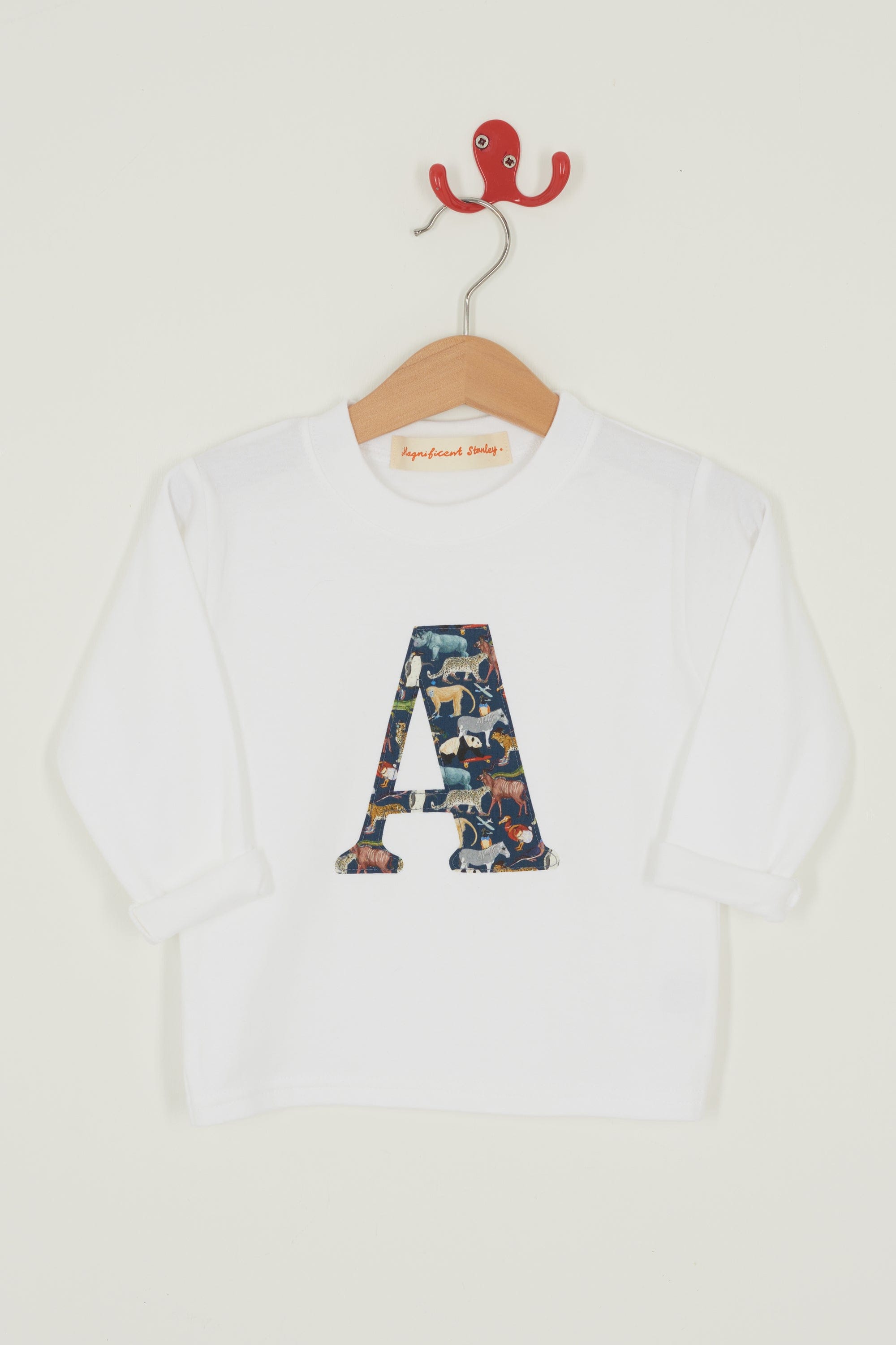 Magnificent Stanley Tee Personalised White T-Shirt in Quey 2 Liberty Print