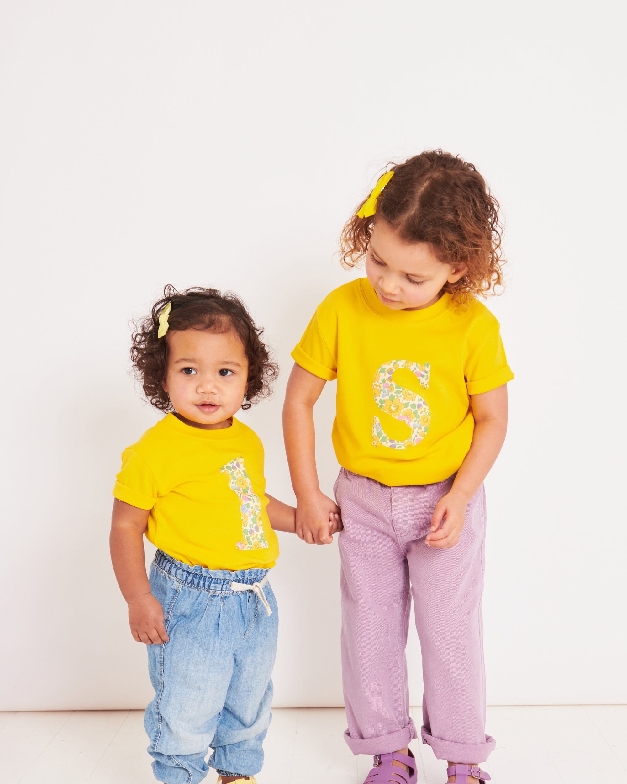Magnificent Stanley Tee Personalised Yellow T-Shirt in Betsy Yellow Liberty Print