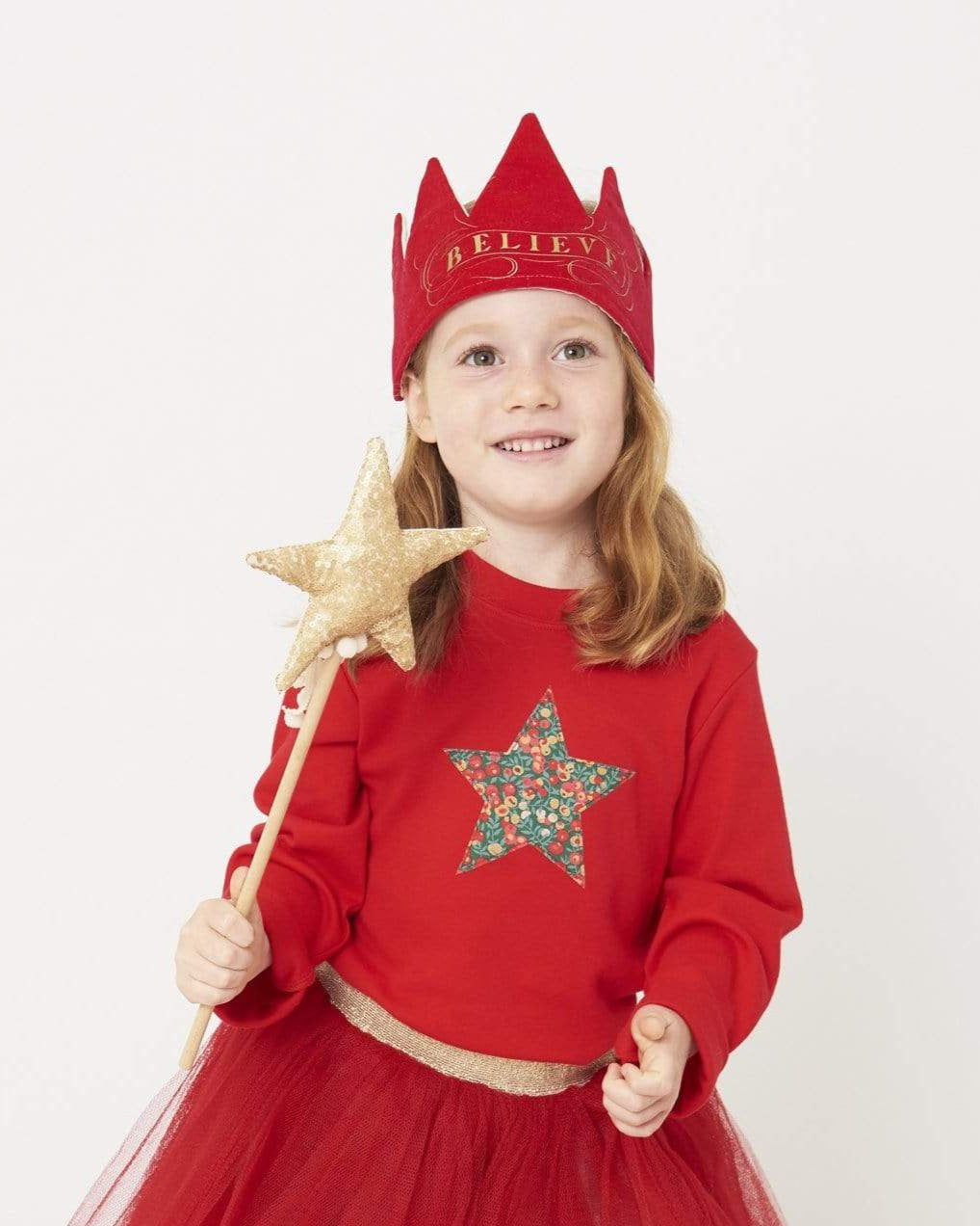 Magnificent Stanley Tee Red Star T-Shirt in Glitter Wiltshire Liberty Print