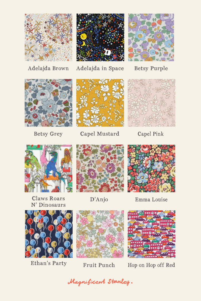 Magnificent Stanley Liberty print fabric choices. 12 Tana Lawn cotton prints.