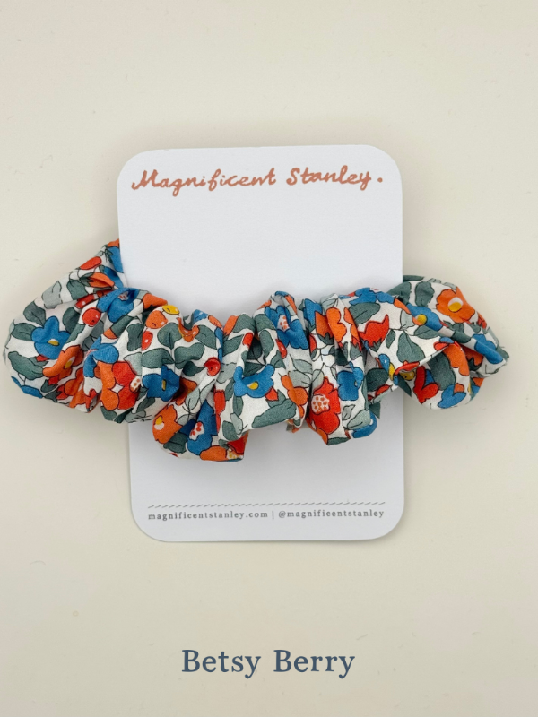Magnificent Stanley Liberty print hair scrunchie in betsy berry floral berry print