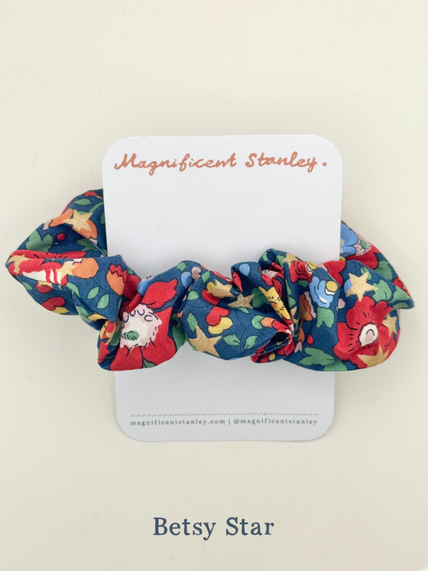 Magnificent Stanley Liberty print hair scrunchie in festive betsy star