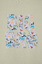  a 'Big Bro' green t-shirt with animal-themed letters on a plain background