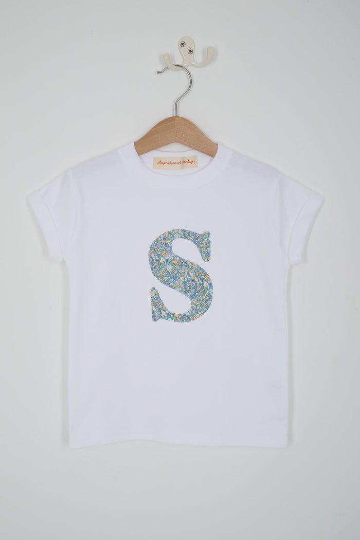 Magnificent Stanley Tee Personalised White T-Shirt in Brave Noah Liberty Print