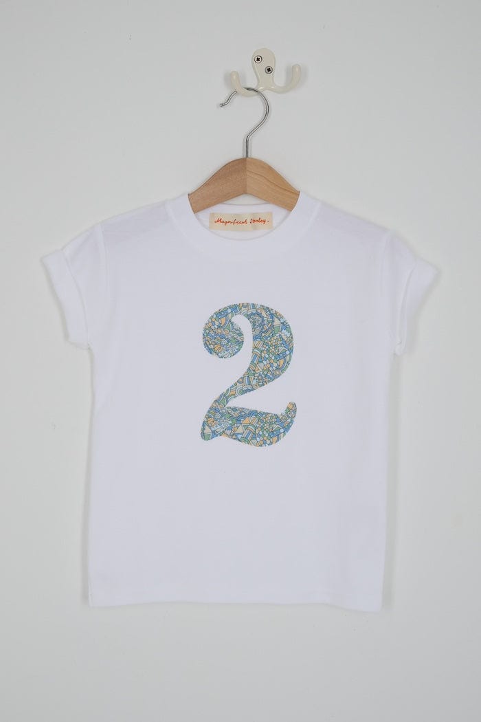 Magnificent Stanley Tee Number White T-Shirt in Brave Noah Liberty Print