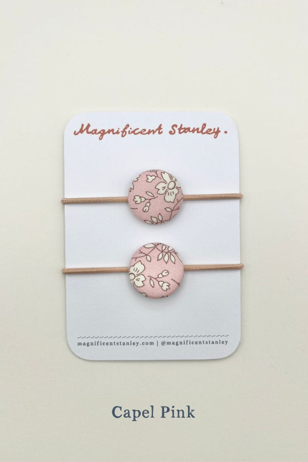 Magnificent Stanley Liberty Print pair of Hair Bobble elastics capel pink