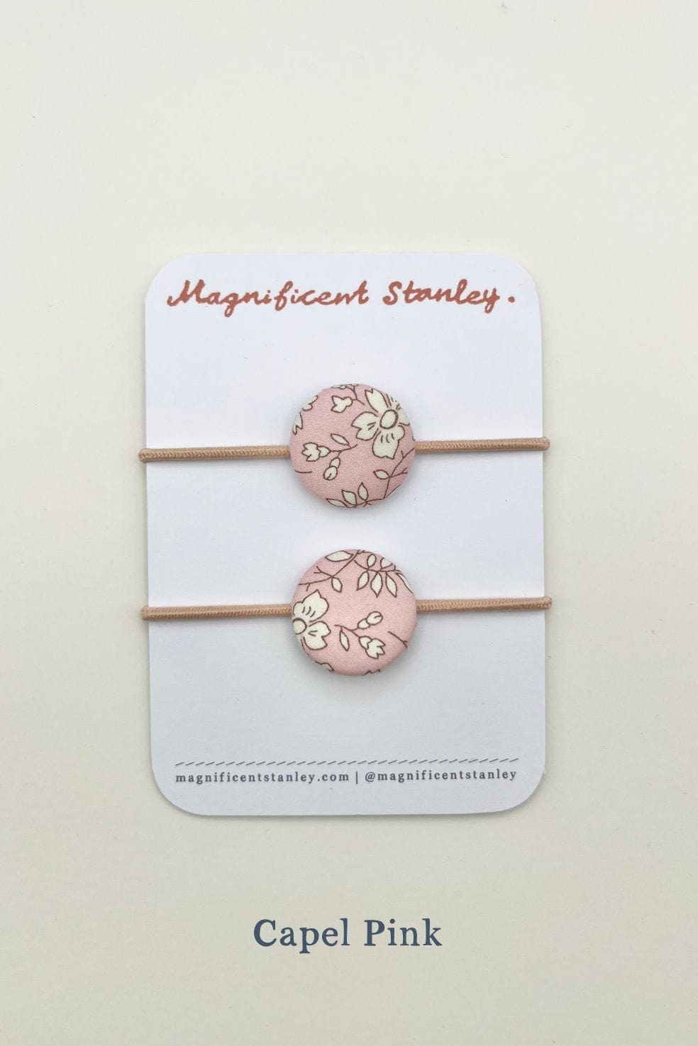 Magnificent Stanley Liberty Print pair of Hair Bobble elastics capel pink