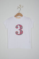 Magnificent Stanley Tee Number White T-Shirt in Hop On Hop Off Red Liberty Print
