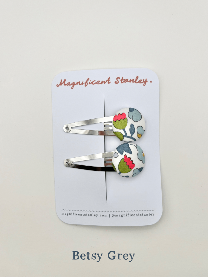 Magnificent Stanley Liberty Print Bobble Hair Clips in Betsy Grey