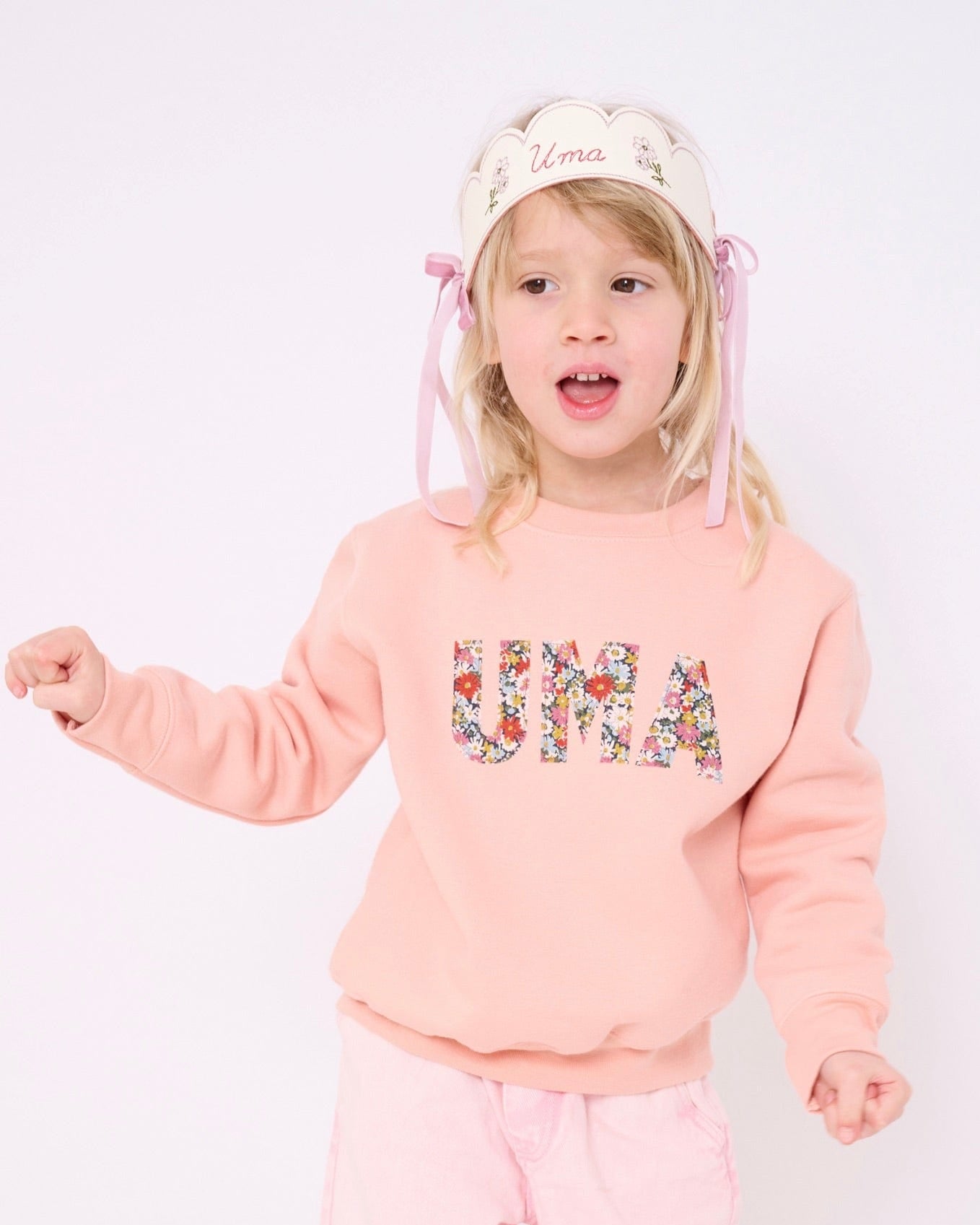 Magnificent Stanley sweatshirt Dusty Pink Name Sweatshirt in Choice of Liberty Print