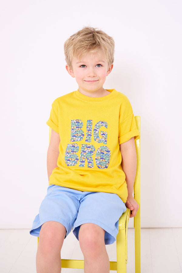 Magnificent Stanley Tee BIG BRO Yellow T-Shirt in Choice of Liberty Print