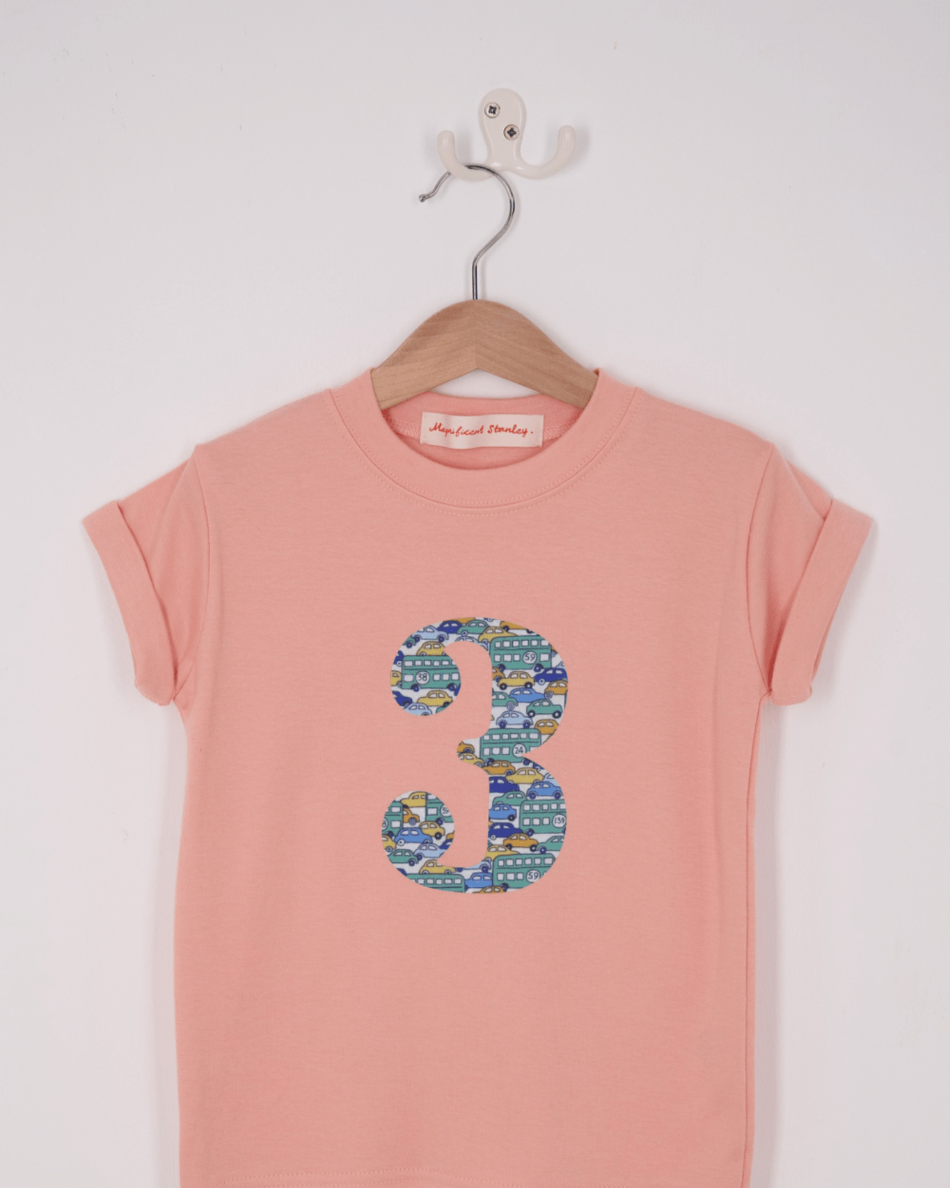 Magnificent Stanley Tee CREATE YOUR OWN Personalised or Age Dusty Pink Liberty Print T-Shirt