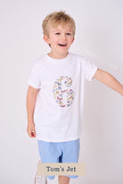 Magnificent Stanley Tee CREATE YOUR OWN Personalised or Age Liberty Print White T-Shirt