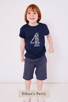 Magnificent Stanley Tee CREATE YOUR OWN Personalised or Number Liberty Print Navy T-Shirt