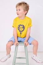 Magnificent Stanley Tee Number Balloon Yellow T-Shirt in Choice of Liberty Print