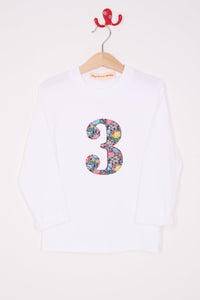 Magnificent Stanley Tee Number White T-Shirt in Clare Rich Liberty Print