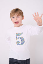 Load image into Gallery viewer, Magnificent Stanley Tee Number White T-Shirt in Hop On Hop Off Liberty Print