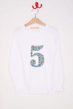 Load image into Gallery viewer, Magnificent Stanley Tee Number White T-Shirt in Hop On Hop Off Liberty Print