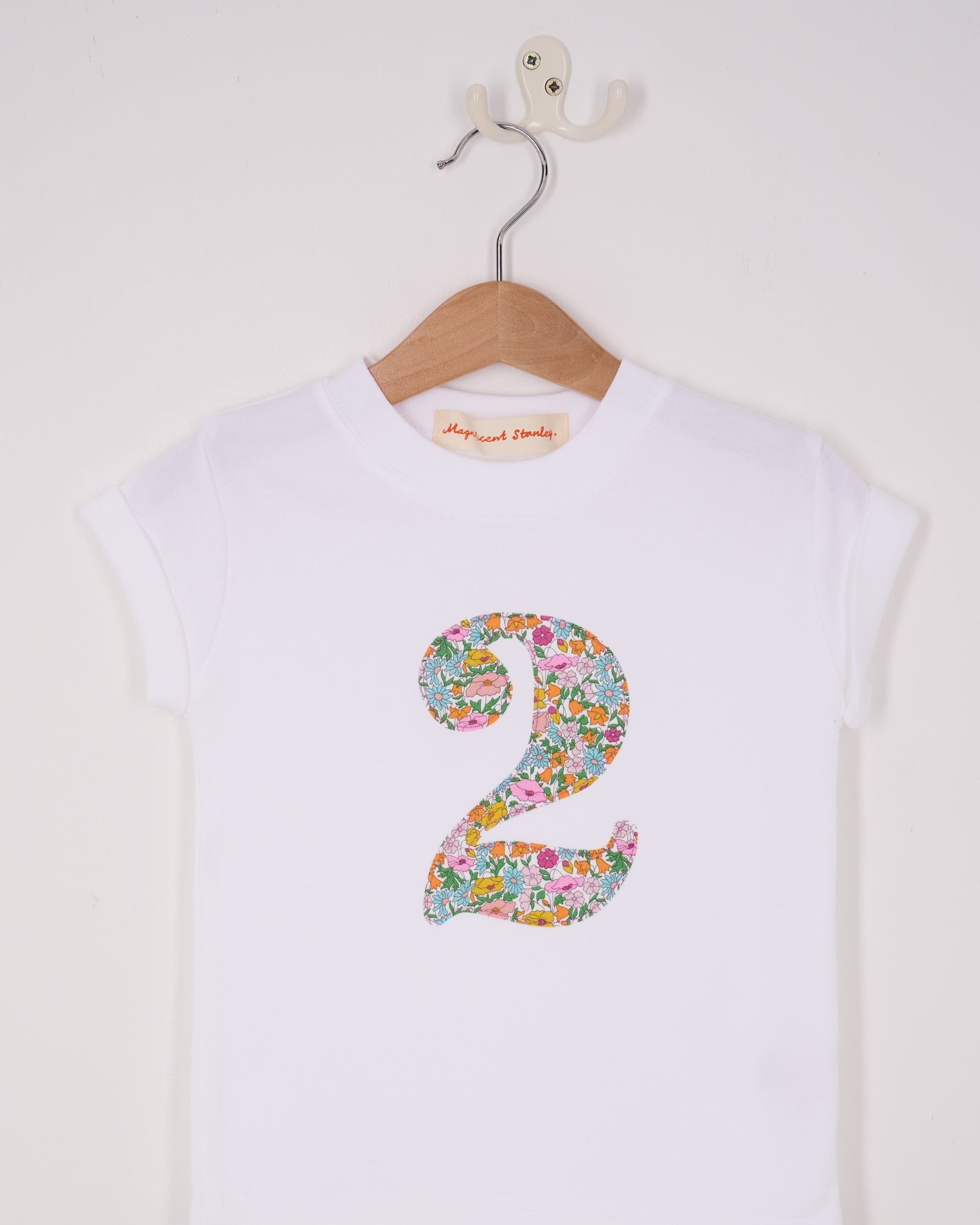 Magnificent Stanley Tee Number White T-Shirt in Poppy Forest Liberty Print
