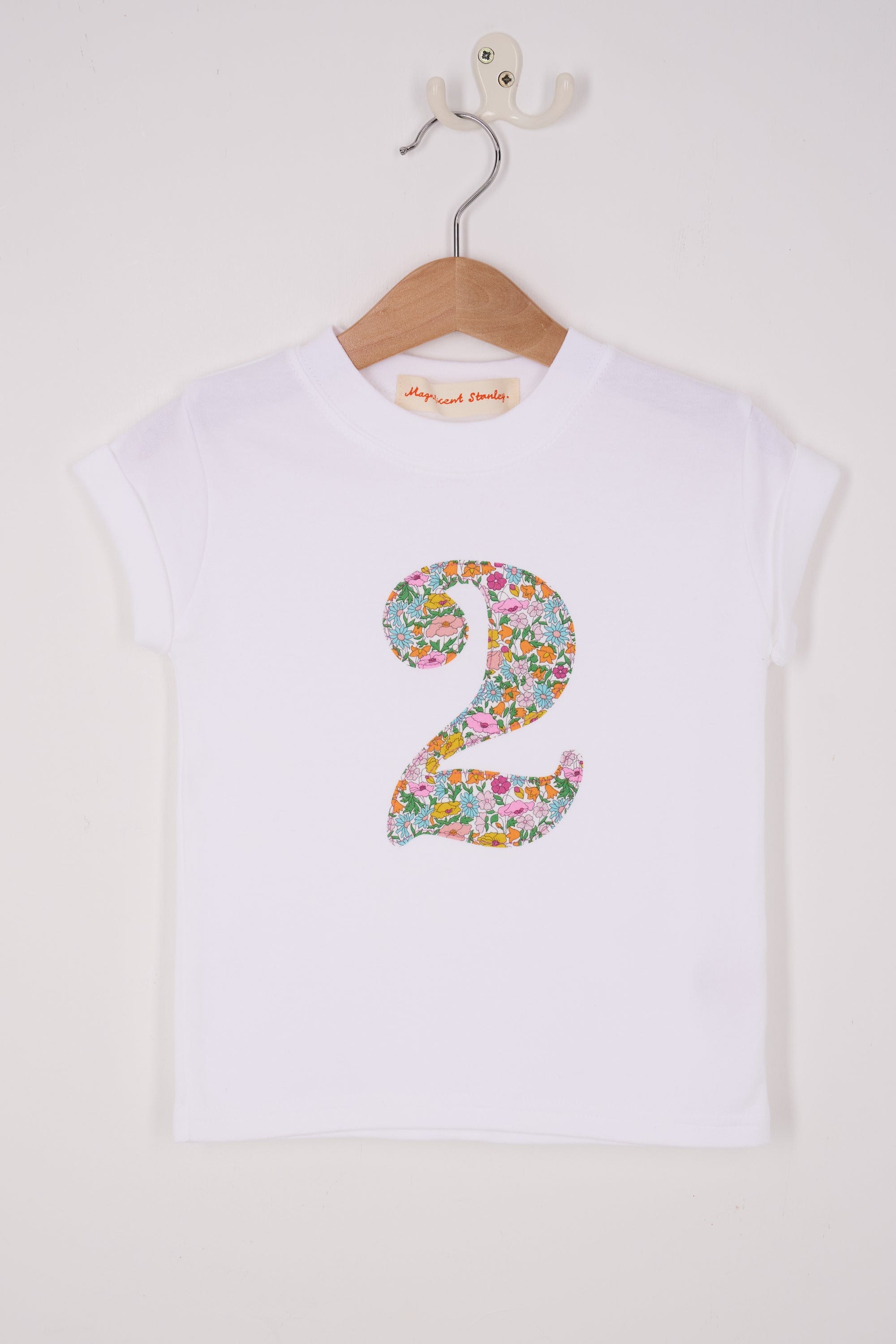 Magnificent Stanley Tee Number White T-Shirt in Poppy Forest Liberty Print