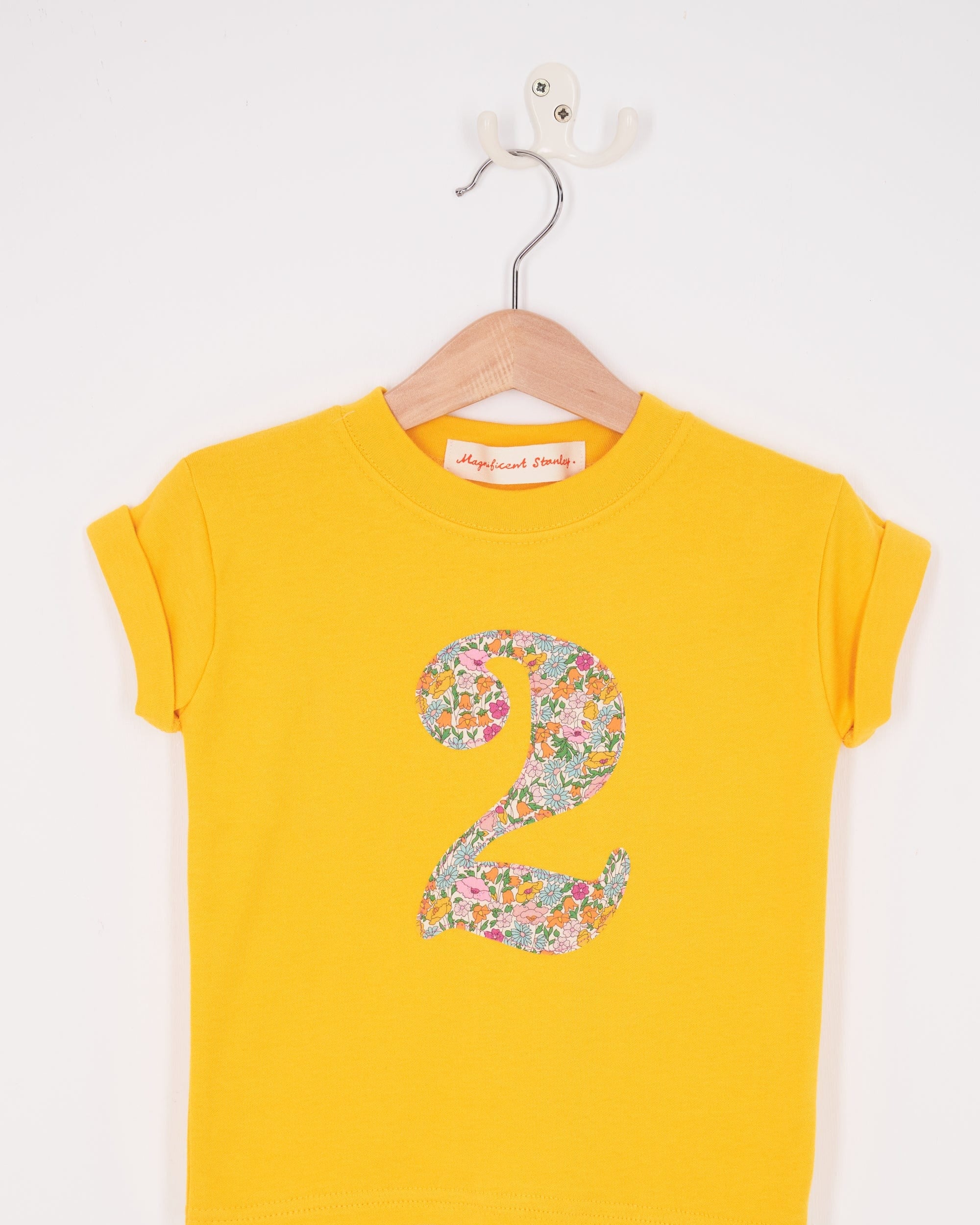Magnificent Stanley Tee Number Yellow T-Shirt in Poppy Forest Liberty Print