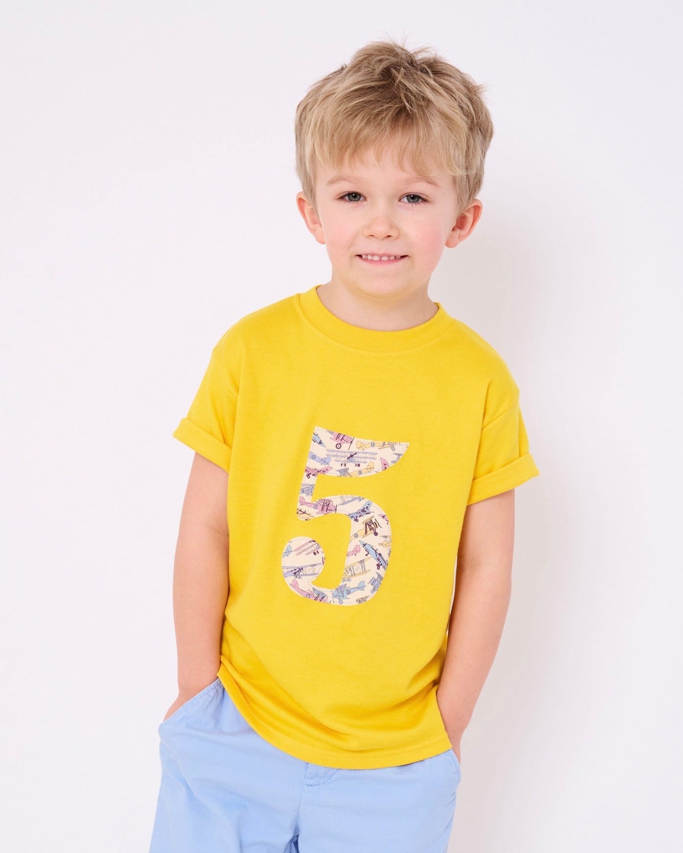 Magnificent Stanley Tee Number Yellow T-Shirt in Tom's Jet Liberty Print