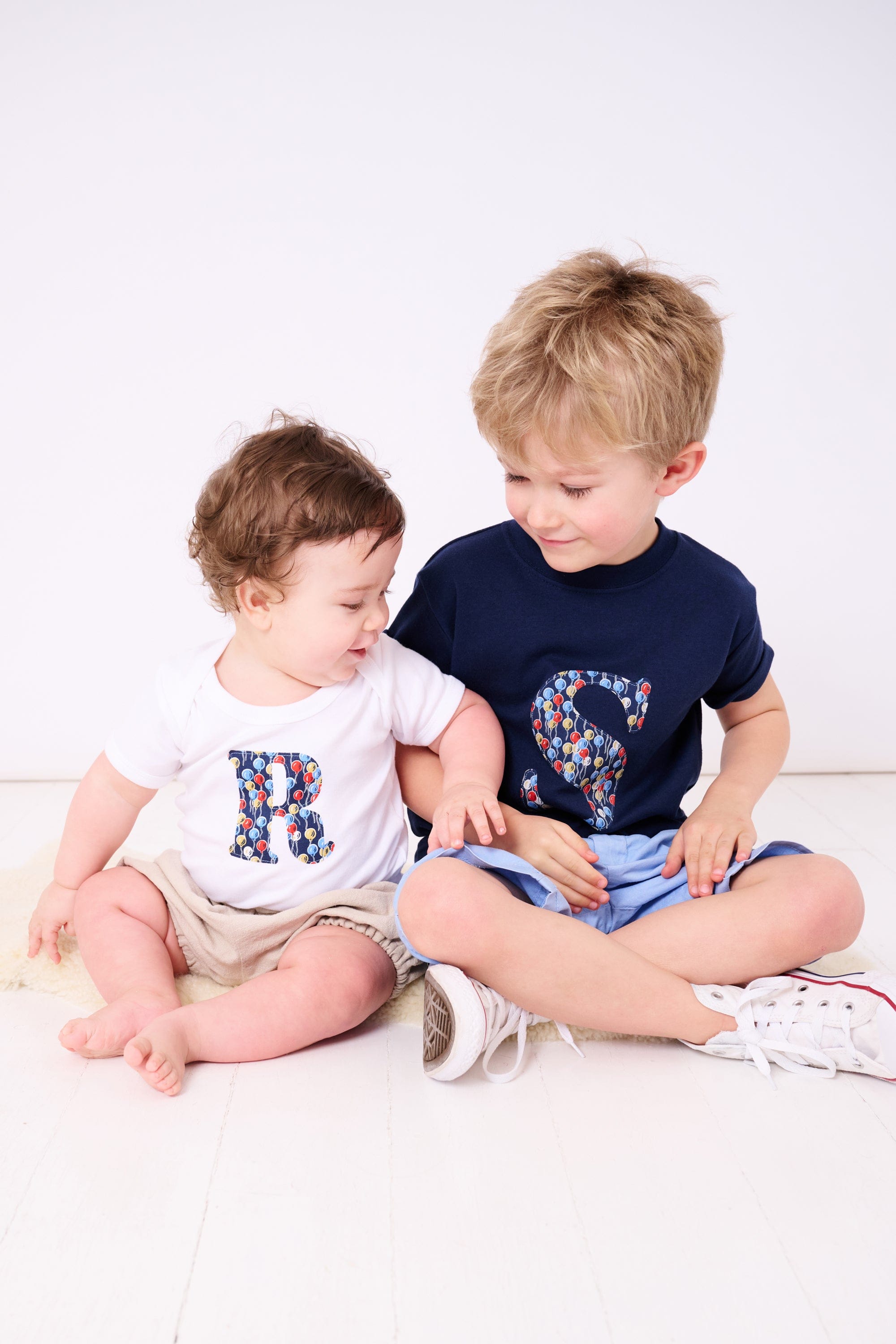 Magnificent Stanley Tee Personalised Navy T-Shirt in Ethan's Party Liberty Print