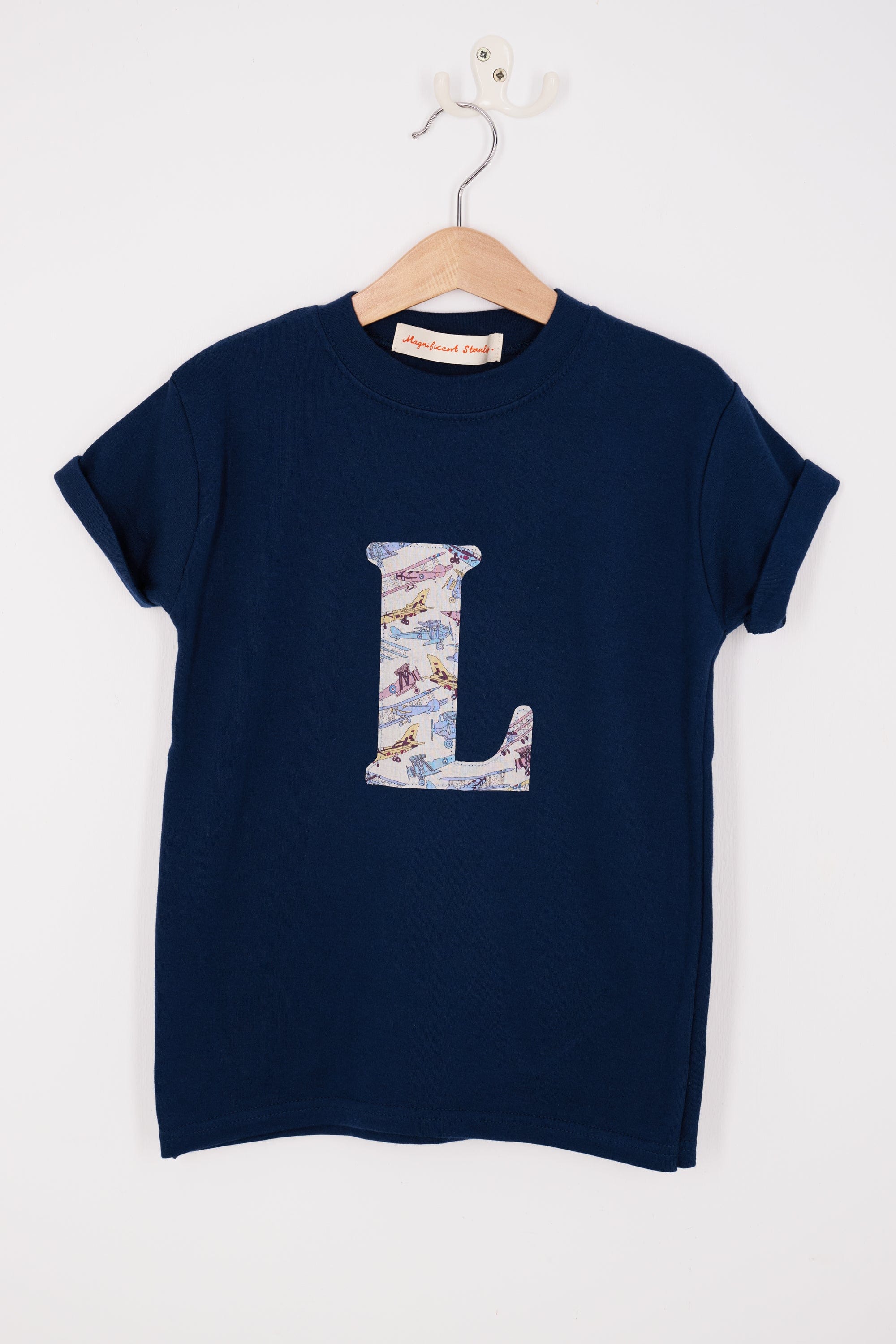 Magnificent Stanley Tee Personalised Navy T-Shirt in Tom's Jet Liberty Print