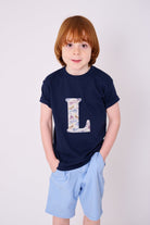 Magnificent Stanley Tee Personalised Navy T-Shirt in Tom's Jet Liberty Print