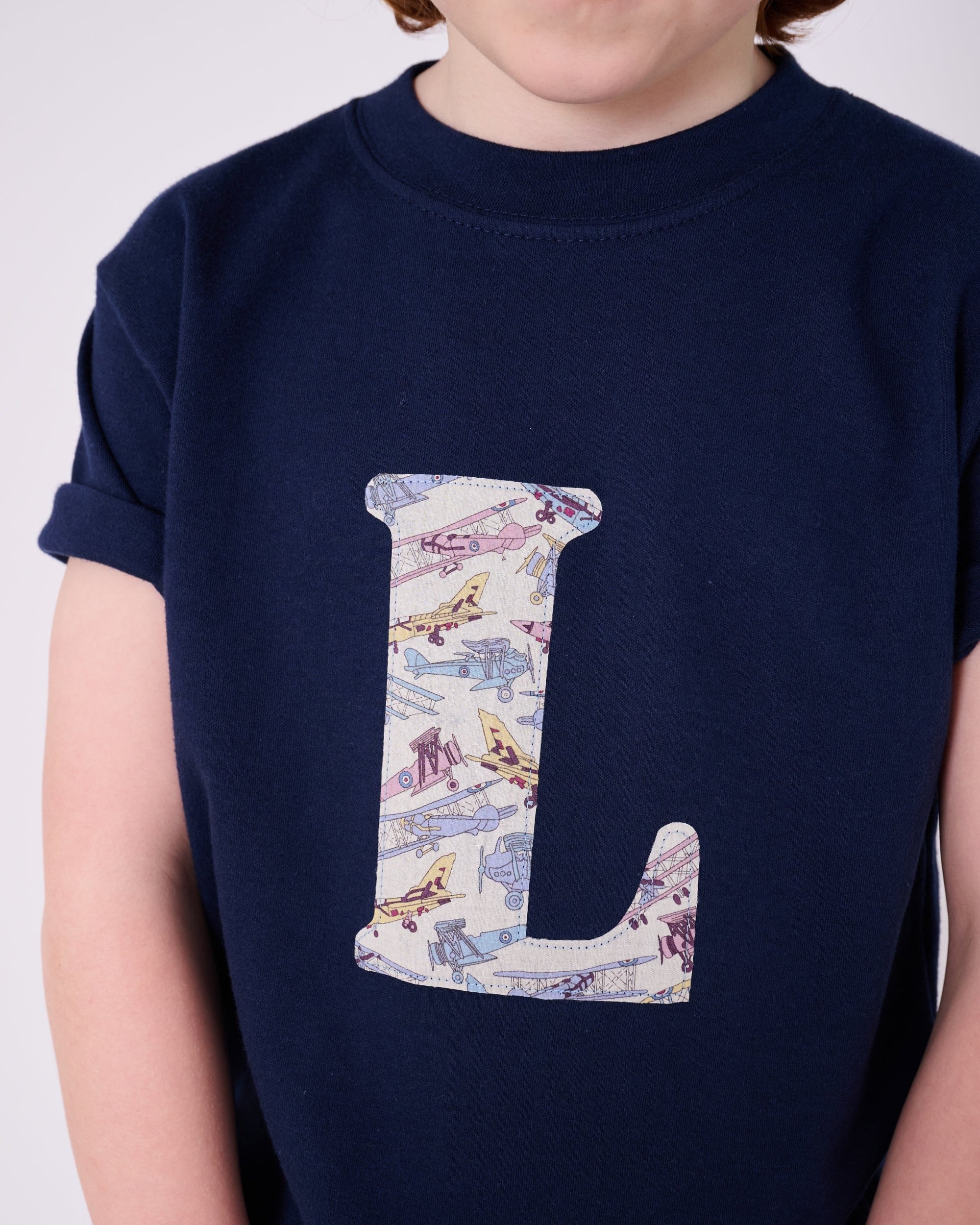 Magnificent Stanley Tee Personalised Navy T-Shirt in Tom's Jet Liberty Print