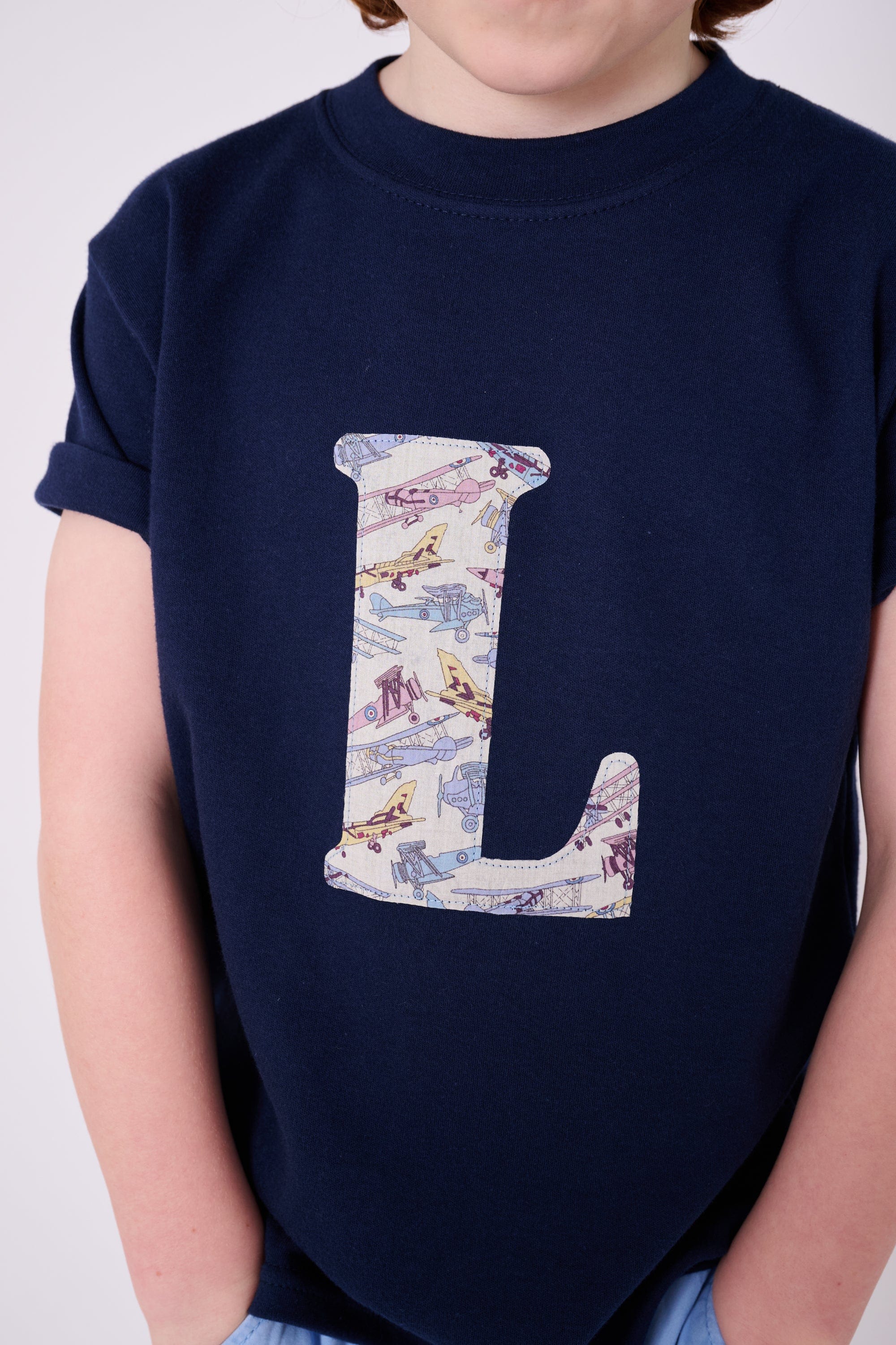 Magnificent Stanley Tee Personalised Navy T-Shirt in Tom's Jet Liberty Print