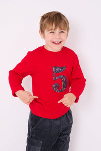 Magnificent Stanley Tee Personalised or Age Red T-Shirt in Adelajda's Wish Liberty Print