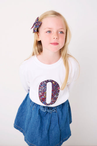 Magnificent Stanley Tee Personalised or Age White T-Shirt in Adelajda's Wish Liberty Print