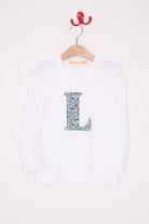 Magnificent Stanley Tee Personalised White T-Shirt in Hop On Hop Off Liberty Print