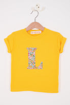 Magnificent Stanley Tee Personalised Yellow T-Shirt in Poppy Forest Liberty Print