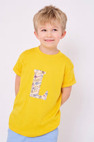 Magnificent Stanley Tee Personalised Yellow T-Shirt in Tom's Jet Liberty Print