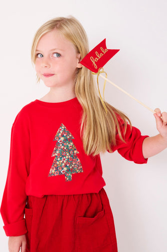Magnificent Stanley Tee Red Tree T-Shirt in Emma Etoile Liberty Print