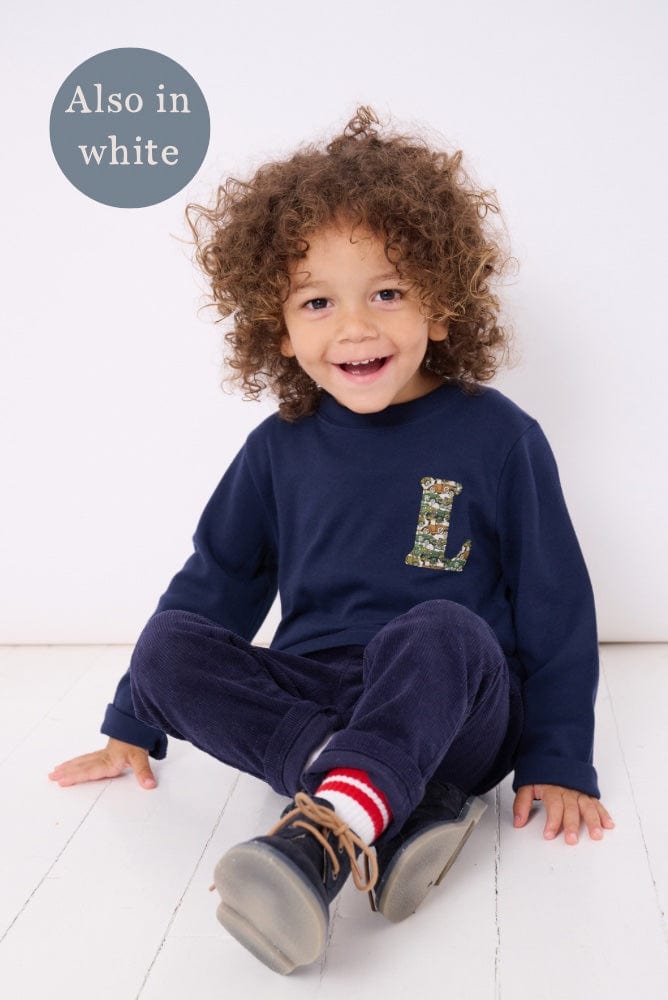 Magnificent Stanley Tee Small Number or Initial Tee in Choice of Liberty Print