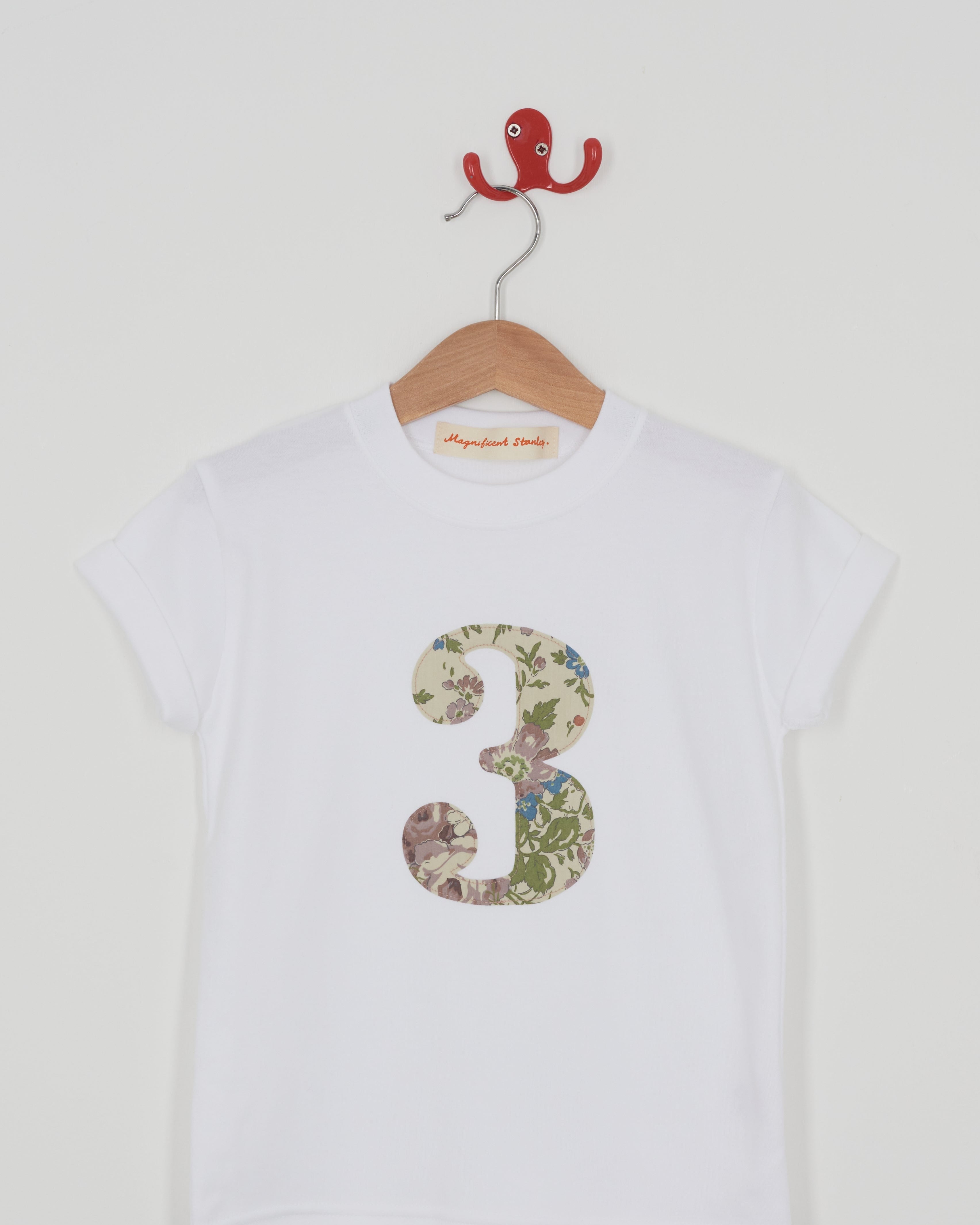 Magnificent Stanley Tee Vintage Rose Ellen Personalised or Number White T-Shirt FABLE HEART Collaboration