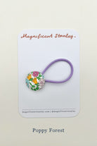Magnificent Stanley poppy forest Liberty Print pair of purple Hair Bobble elastics 