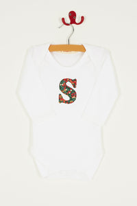 Magnificent Stanley Bodysuit Personalised Bodysuit in Glitter Wiltshire Liberty Print