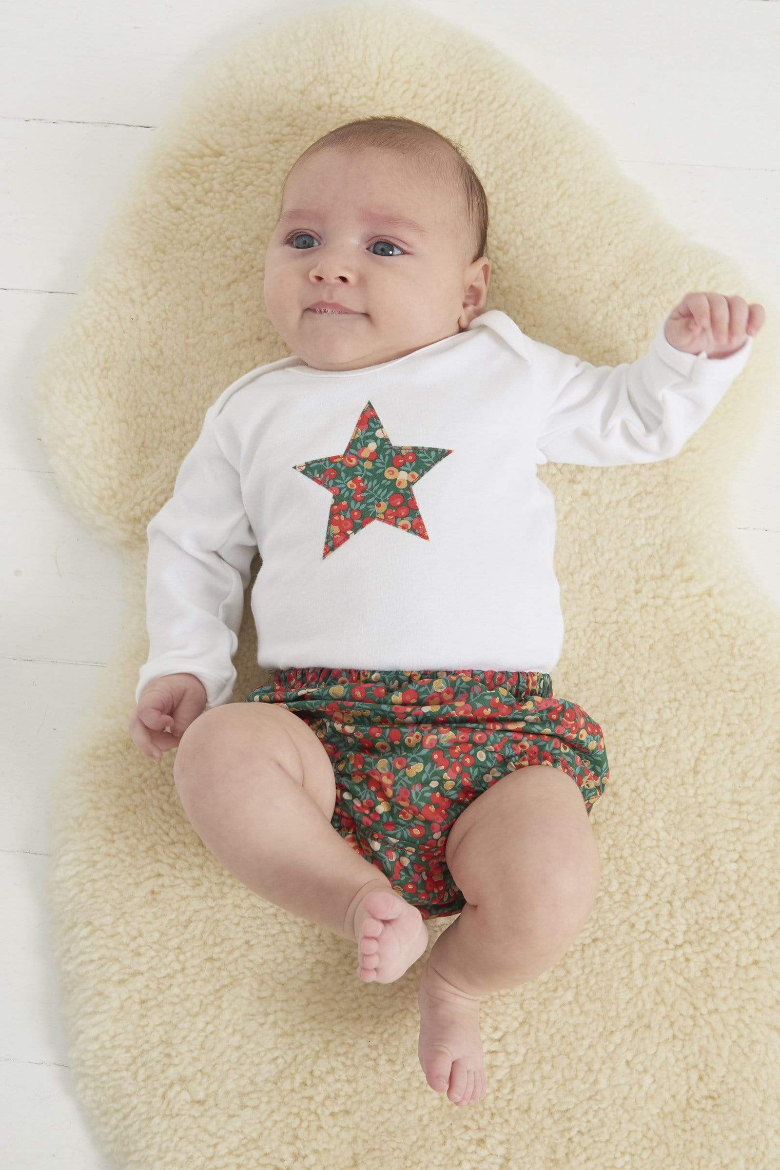 Magnificent Stanley Bodysuit Star Bodysuit in Glitter Wiltshire Liberty Print