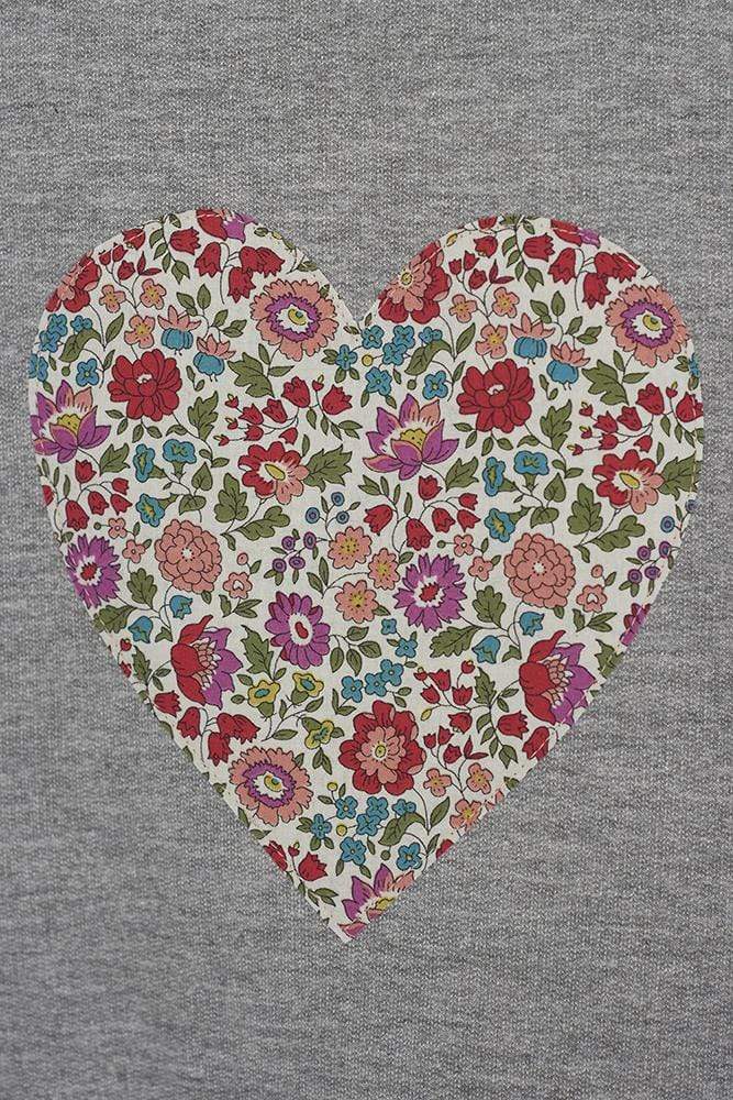 Magnificent Stanley Ladies Sweatshirt Heart Grey Ladies Sweatshirt in your Choice of Liberty Print