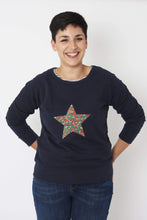 Load image into Gallery viewer, Magnificent Stanley Ladies Sweatshirt Star Navy Ladies Sweatshirt in your Choice of Liberty Print