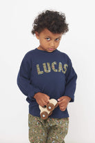Magnificent Stanley Tee Boy's Name Navy T-Shirt in Choice of Liberty Print